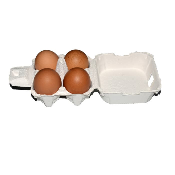 4-piece white egg tray, pulp molded pulp holder, pulp box, free-range egg packaging pulp tray