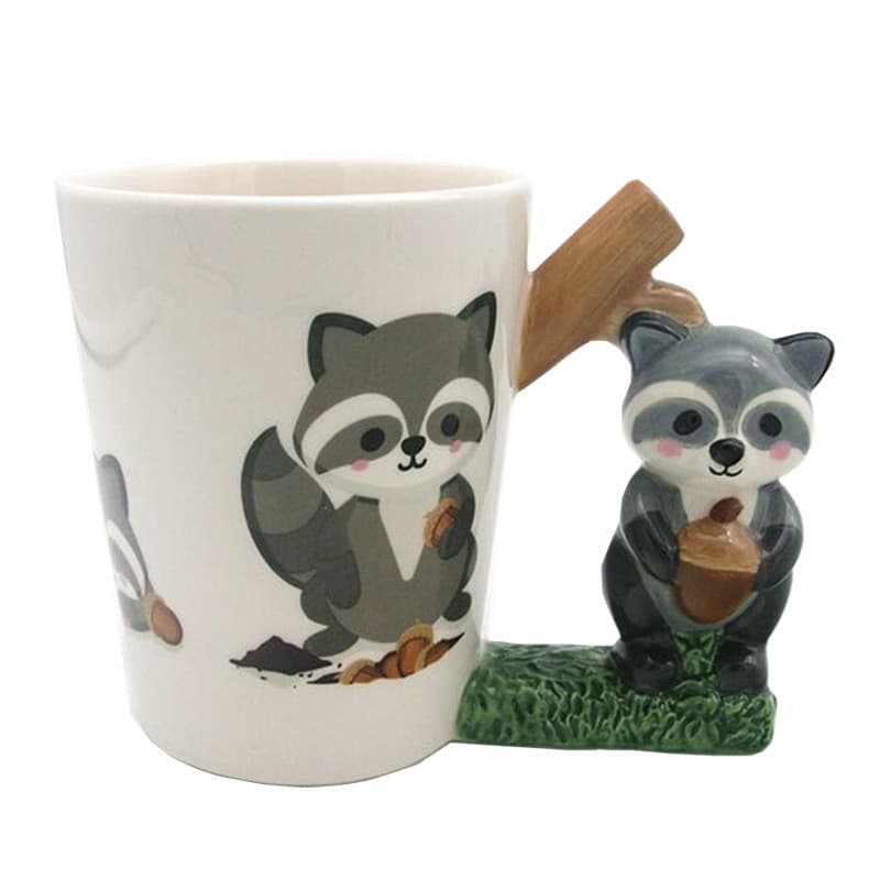 Raccoon Cup Zoo Amusement Park Employee Welfare Memorial Cup Animal Cup Gift Breakfast Drinking Cup