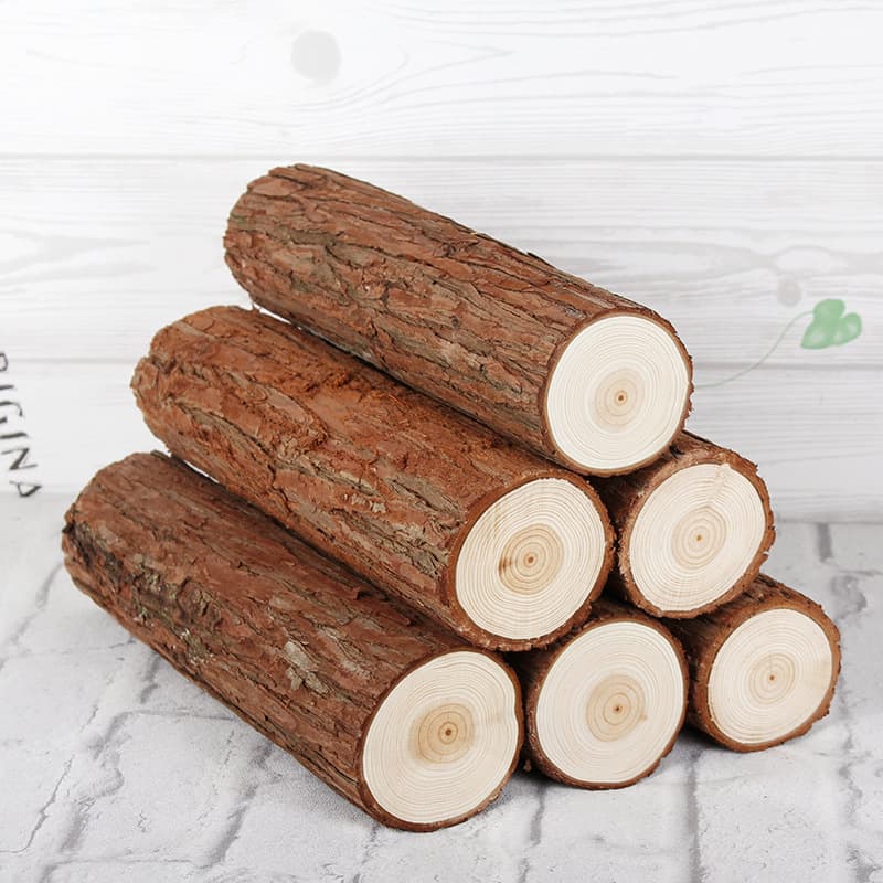 Fireplace Decorative Wood Log Stakes Small Wood Stakes Tilia Background Decorative Wooden Wood with Leather Pastoral Decorative Ornaments