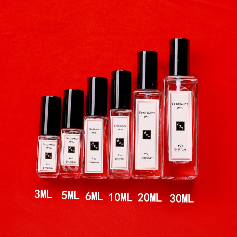 F001 - Square Perfume Bottle Spray Bottle Glass Empty Bottle Perfume Refillable Bottle Portable Bottle 3.5.10.20.30ML