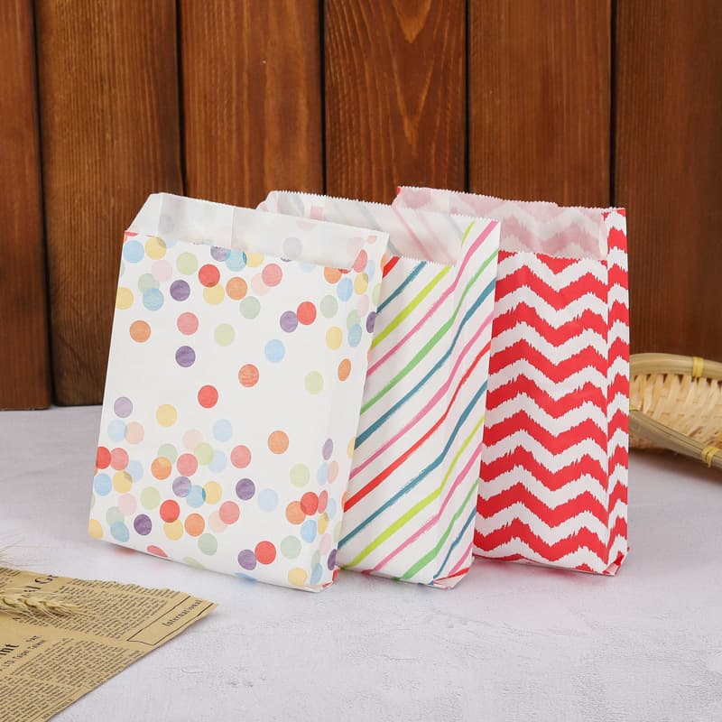 Wholesale Flat Mouth Laminated Paper Bags Envelope Bags Color Printed Bread Bags Greaseproof Baking Food Packaging Bags
