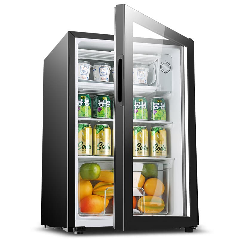 SAST Ice Bar Refrigeration Freshness Cabinet Small Fridge with Lock Household Hotel Constant Temperature Tea Red Wine Sample Display Cabinet