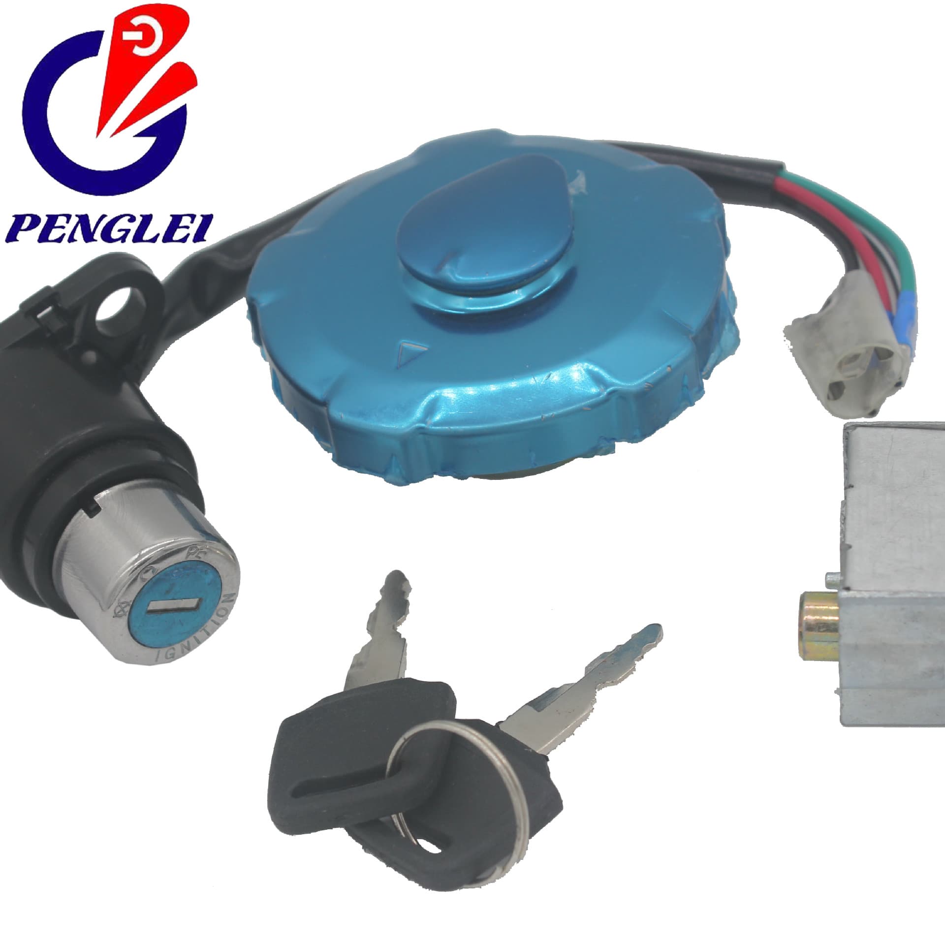 Motorcycle Ignition Switch CG King Ignition Fuel Tank Cap 70 Handlebar Lock Parts Set Lock