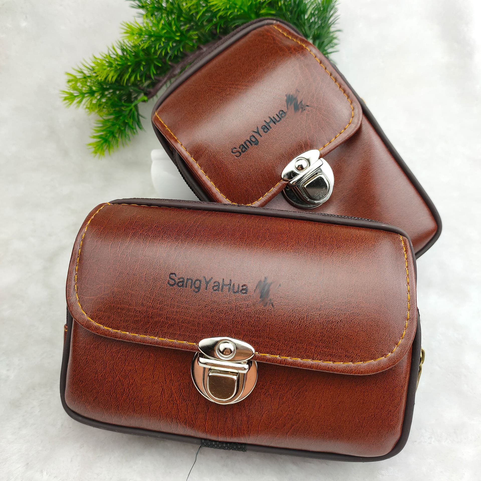 Wholesale Double-Layer Lock Phone Waist Bag Large Size Belt Phone Pouch Hanging Bag Outdoor Sports Factory Wallet