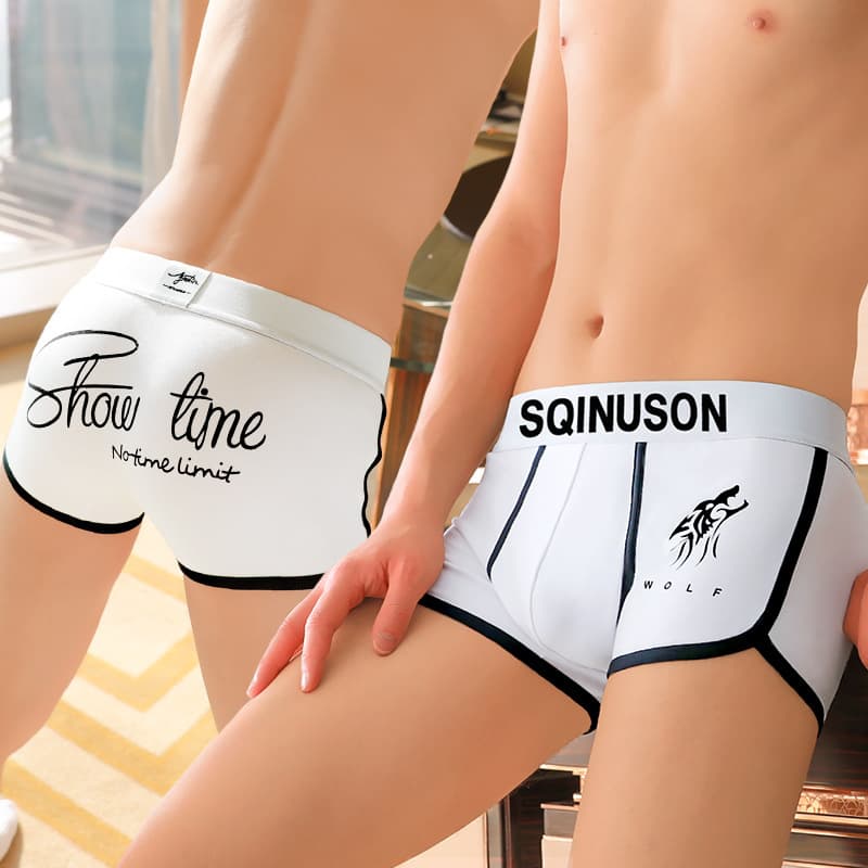 New Autumn Men's Boxer Briefs Low Rise Cotton Fashionable Korean Style Sexy Cute Youth Four-Corner Underwear