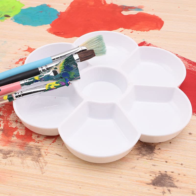 Thickened Plastic Imitation Porcelain Plum Blossom Palette Children's Painting Art Supplies Watercolor Painting Pigment Plate