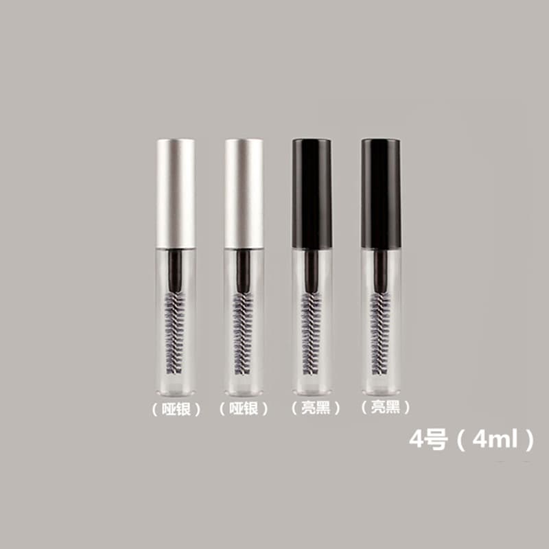Popular DIY Plastic Mascara Tube Packaging in Black, Silver, and Transparent – Stock Available, Transparent Round Eyelash Growth Serum Tube