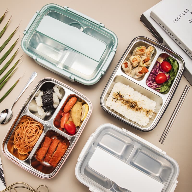 304 Stainless Steel Lunch Box for Students and Adults, Portable Sealed Lunch Box, Large Odor-Free Compartmentalized Lunch Box