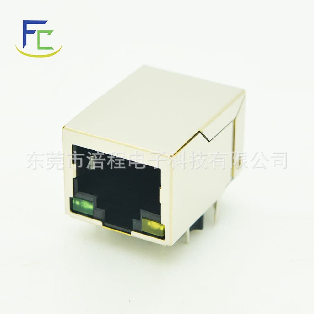 RJ45 socket 1*1 with light filter Gigabit/100M RJ45 network interface RJ45 connector network port