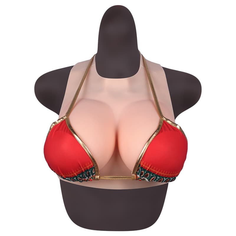 Round Neck Halter Cut Out Prosthetic Breasts CD Cross-Dressing Prosthetic Breasts Cut Out Transvestite Non-Stuffy Fake Breasts Breathable