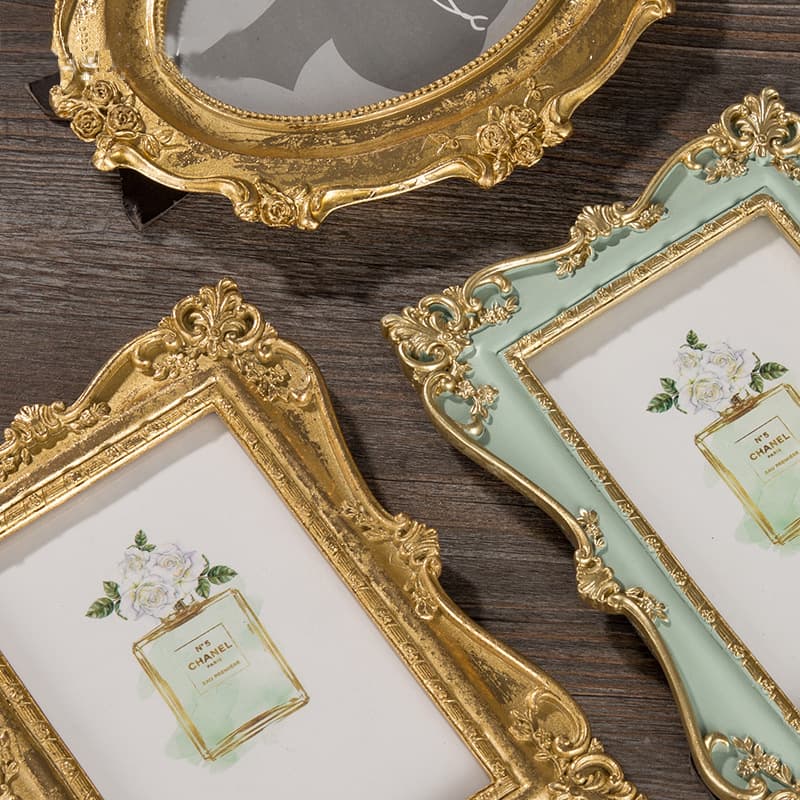European retro resin photo frame 6-inch decorative living room home light luxury creative wall hanging photo frame