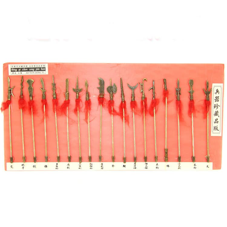 New Miniature Eighteen Weapons Metal Model Set Tourist Craft Bamboo Man Matching Set Wholesale