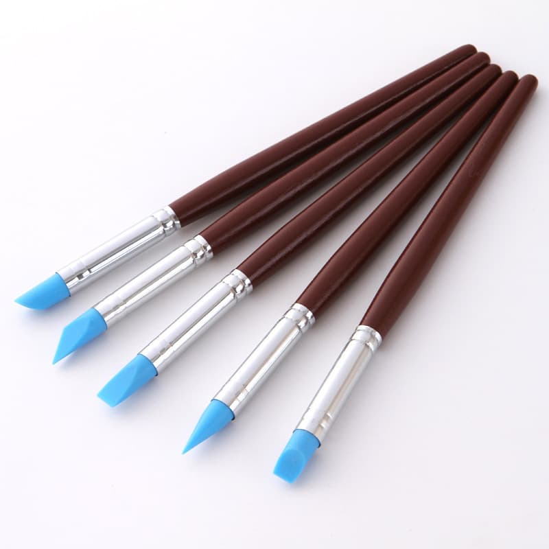 Soft Clay Silicone Pen Set for Clay Sculpting, Pottery, and Fingerprint Removal, 5-Piece Nail Art Tool Set for Handcrafts