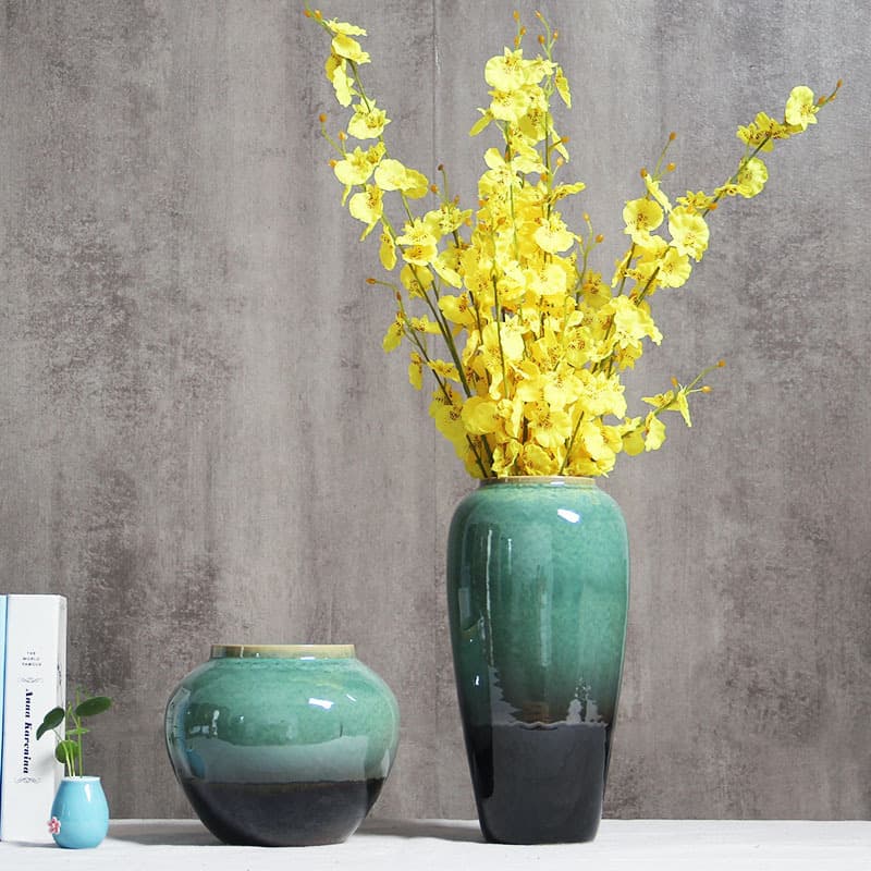 Jingdezhen Hydroponic Ceramic Vase, New Chinese-Style European-Style Modern Home Bedroom Dried Flower Vase Decoration Set of Three
