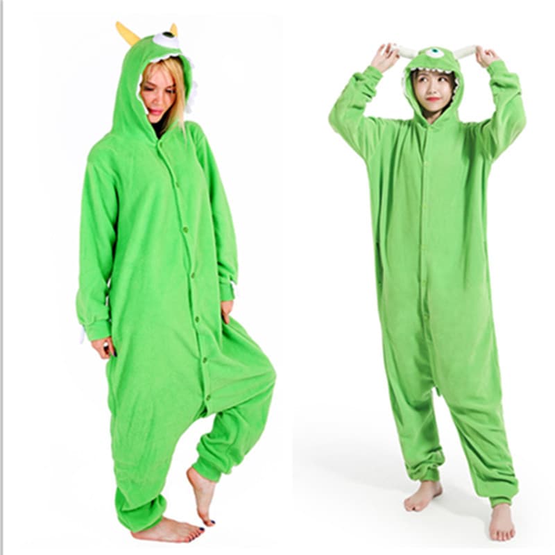 Amazon Hot Selling Cartoon Animal Onesie Pajamas Fleece Single-Eye Monster Couple Stage Costume Three-Eye Monster Pajamas