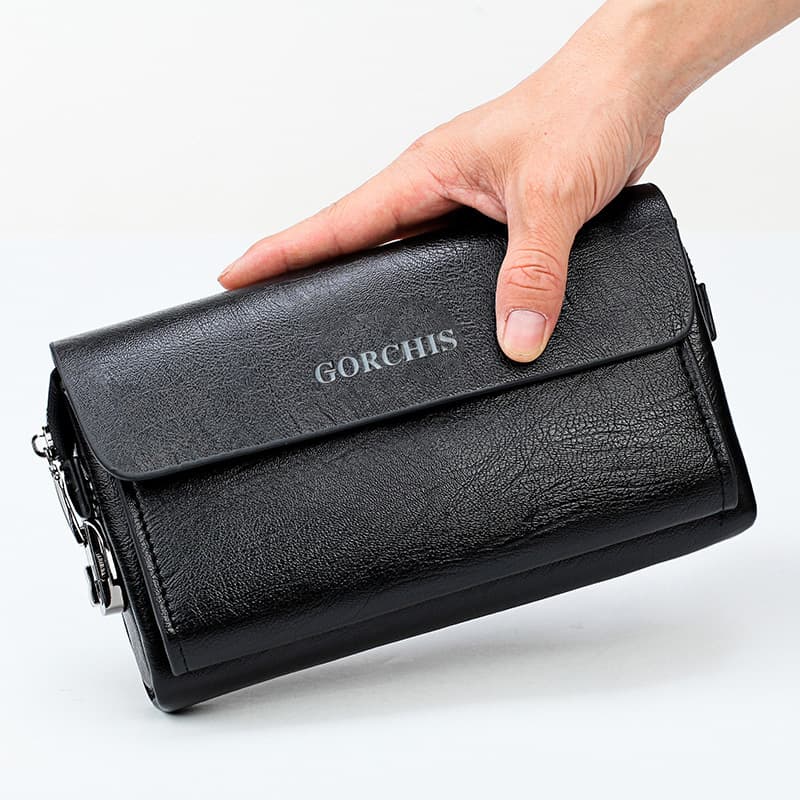 Hot Selling Password Lock Men's Clutch Bag Large Capacity Vintage Business Casual Handheld Bag Long Wallet