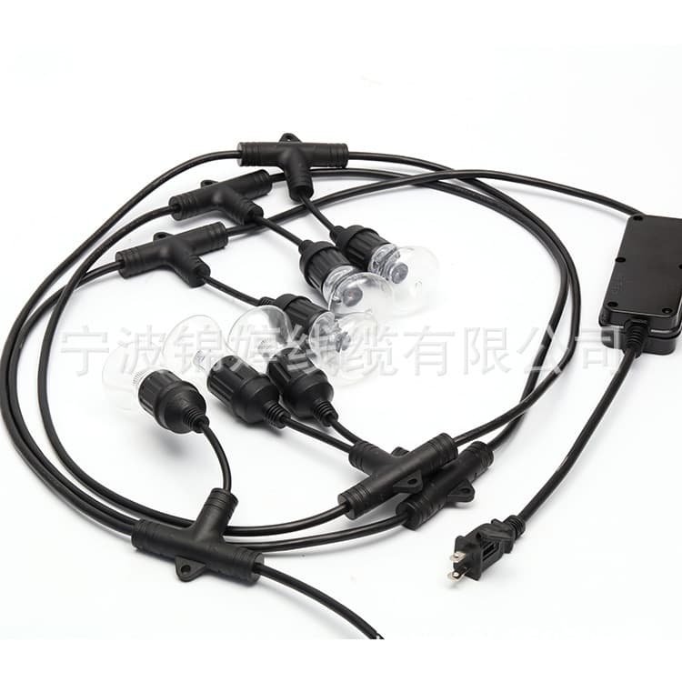 High voltage series waterproof lamp string wire can be connected to low voltage adapter lamp holder lamp holder power cord IP65 Waterproof LED
