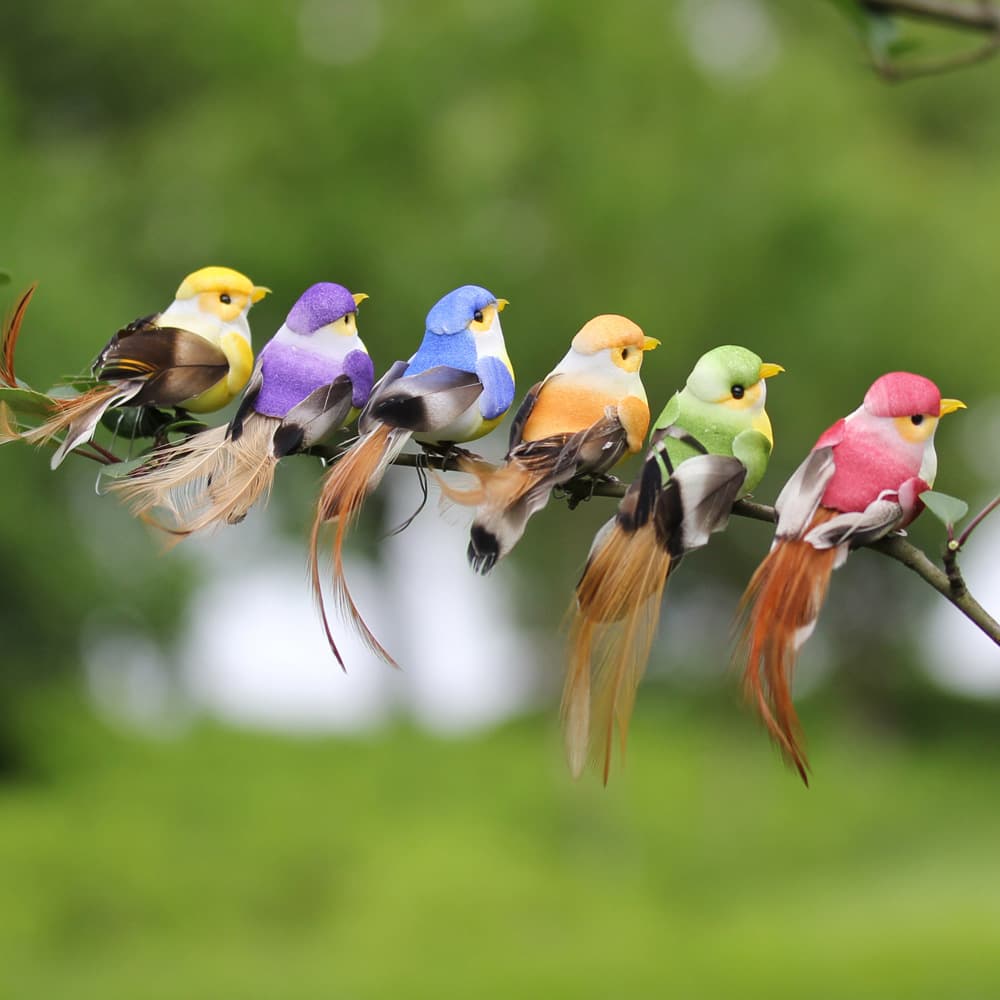 Simulated Bird Foam Bird Branch Forest Decoration Christmas Supplies Home Decor Prop Colorful Feather Bird