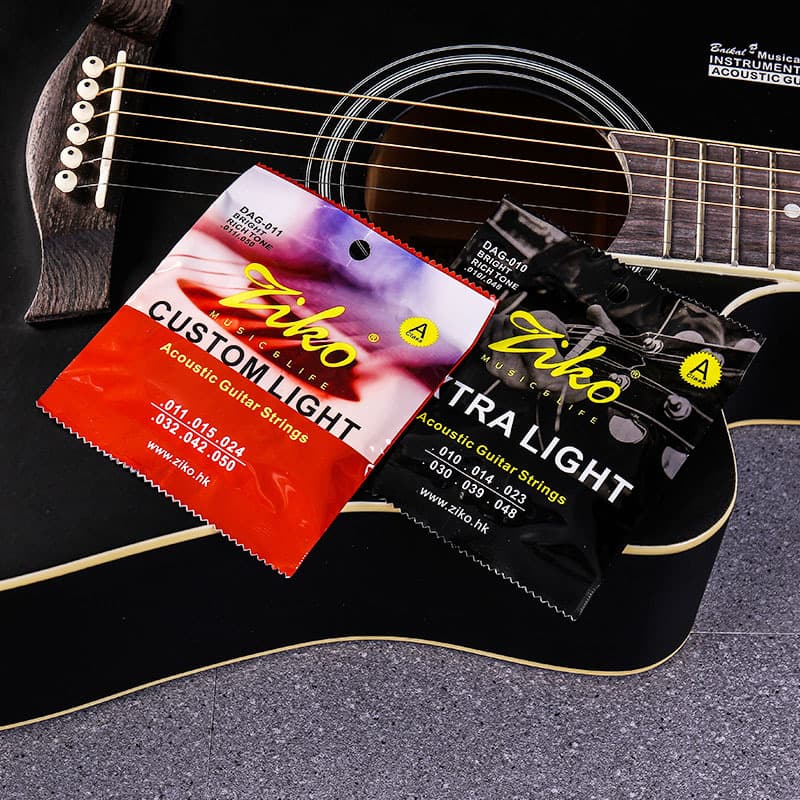 ZIKO Leo Acoustic Guitar Strings Set of 6, Folk Guitar Strings, Wood Guitar Strings, Full Set Guitar Strings