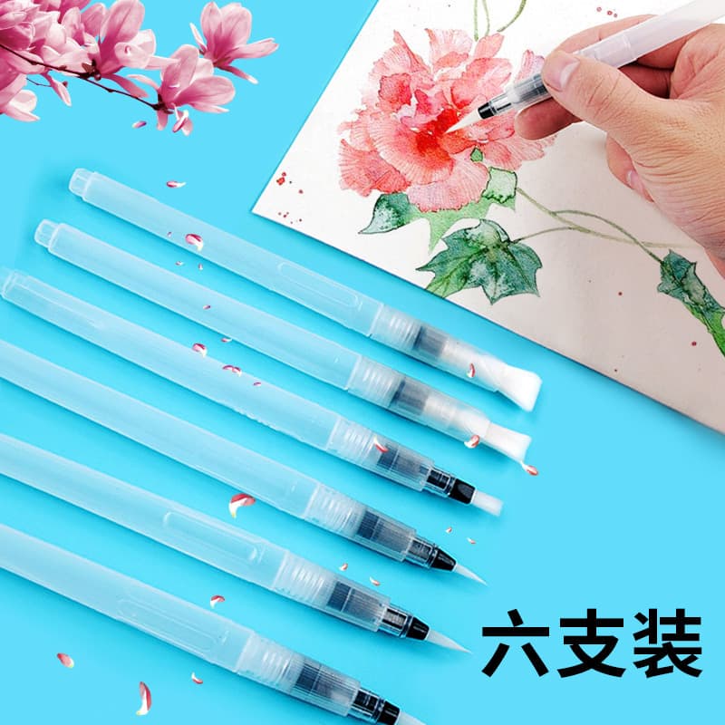 Manufacturer wholesale large, medium and small fountain pen solid watercolor painting soft brush large capacity water storage pen flat tip tip