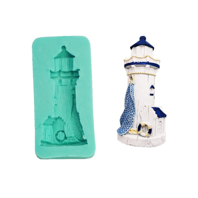 Silicone Baking Mold Lighthouse Cake Decoration Chocolate DIY Handmade Soap Resin Mold Irregular Shape for Home And Garden
