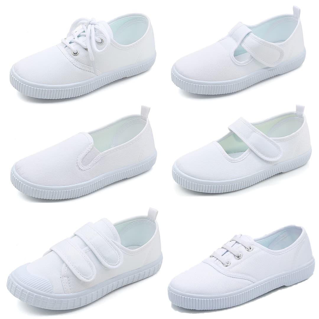Children's White Dance Shoes, Boys and Girls Velcro Canvas Shoes, Kindergarten Indoor Shoes Wholesale