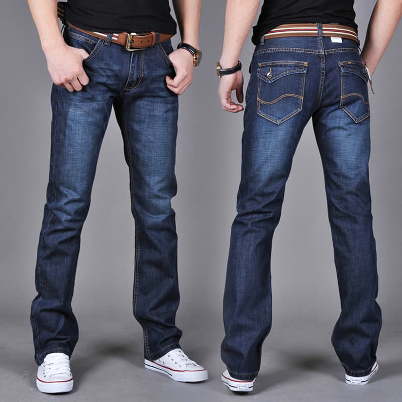 Autumn and Winter New Men's Jeans Korean Style Slim-fit Large Size Straight Trendy Men's Washed Casual Pants