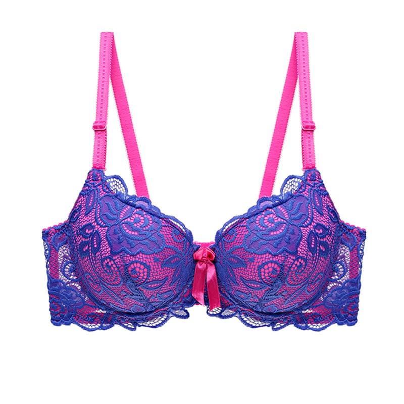 Sexy Lace Bra European and American Big Chest BC Thin Cup Underwear Gathered Shaped Bra Nylon Fabric Julexy Brand Gathered Function