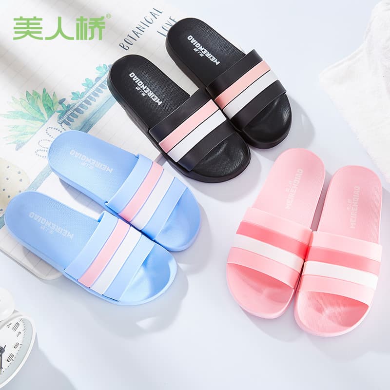 Meirenqiao Slippers for Women Bathroom Slippers Home EVA Slippers Indoor Floor Slippers Plastic Couple Slippers Men Home Use