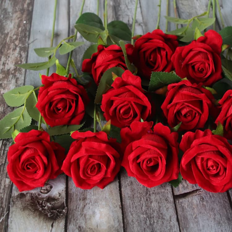 Single Stem Simulated Flannel Rose, Valentine's Day Gift, Wedding Flower, Home Decoration Rose
