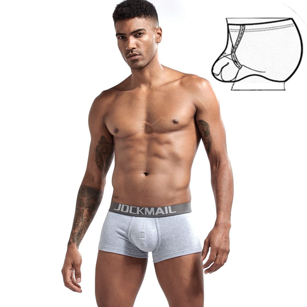 JOCKMAIL Men's Underwear Simple Youth Ring Lift Combed Cotton U-Convex Low Waist Boxer Shorts Hot Sale