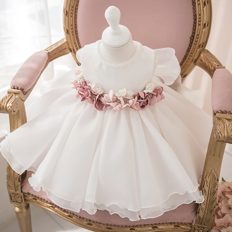 Floral Korean-style Little Flower Girl Princess Dress for Baby's First Birthday Piano Performance Children's Dress