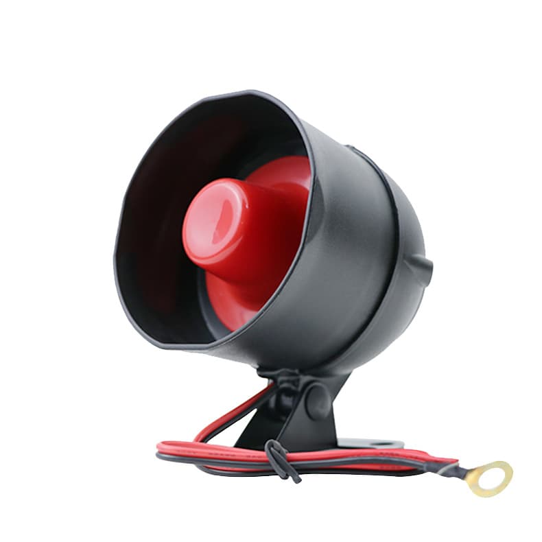 Factory direct sales of car alarm horns, sirens, DC 5V, 9V, and 12V voice alarms.