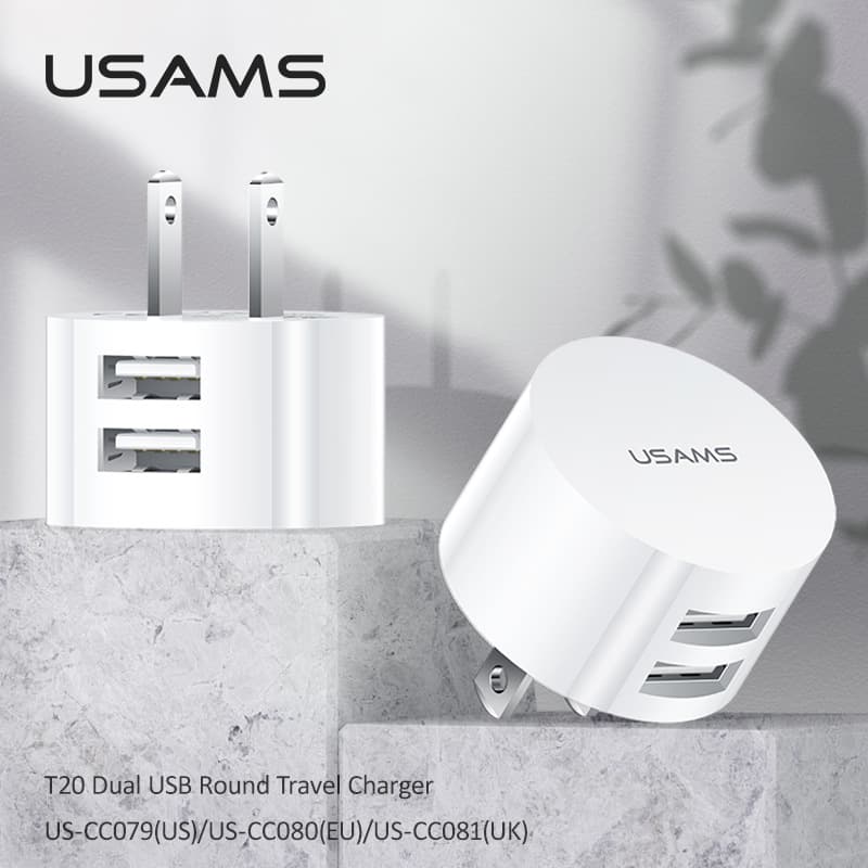 Youshengshi Dual USB Charger Head, UK/US/EU Fast Charger and Travel Adapter