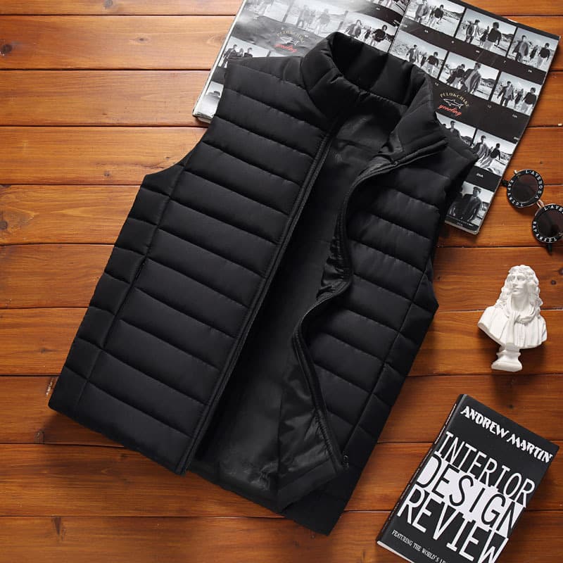 Men's down-filled cotton vest, autumn and winter style, casual and trendy, Korean style, cross-border e-commerce.