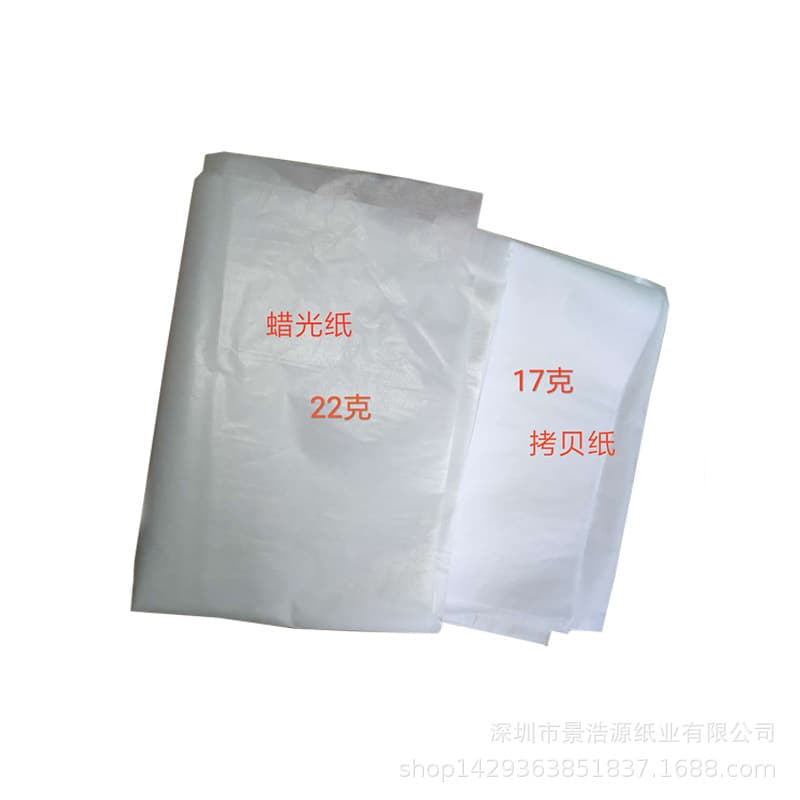 Translucent glossy and glazed paper, waxed paper, oil-resistant paper, glassine paper for food packaging