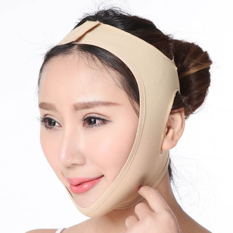 V-Face Lycra Elastic Band - Double Chin V-Elastic Band Face Mask, Breathable with Device Tool