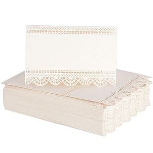 Beautiful Beige Laser Cut Table Card Heart Card Holiday Wedding Place Card Lace Edge Shenzhen Wholesale
