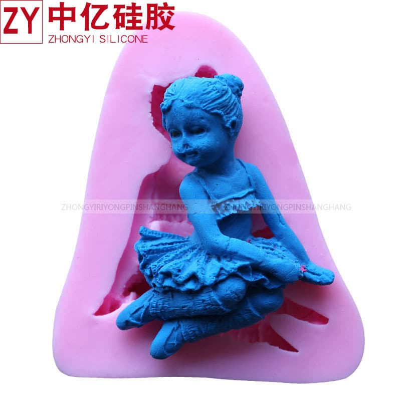 DIY Cake Mold Angel Girl Fondant Silicone Mold Liquid Silicone Mold Polymer Clay Handmade Soap Mold C027