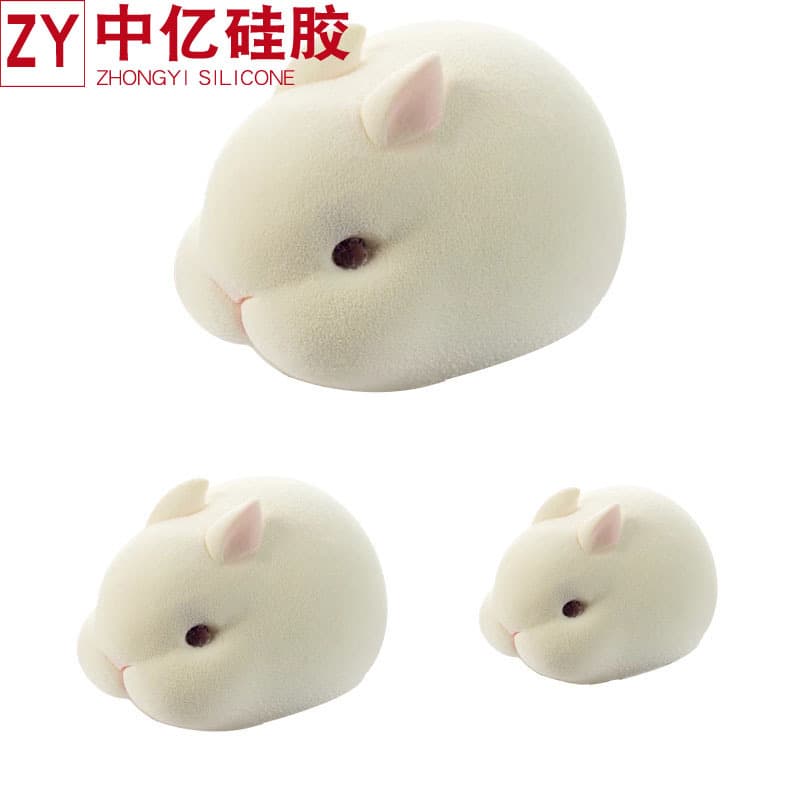 3D 3D Rabbit Fondant Silicone Mold DIY Baking Tool Douyin Internet Celebrity Mousse Cake Mold