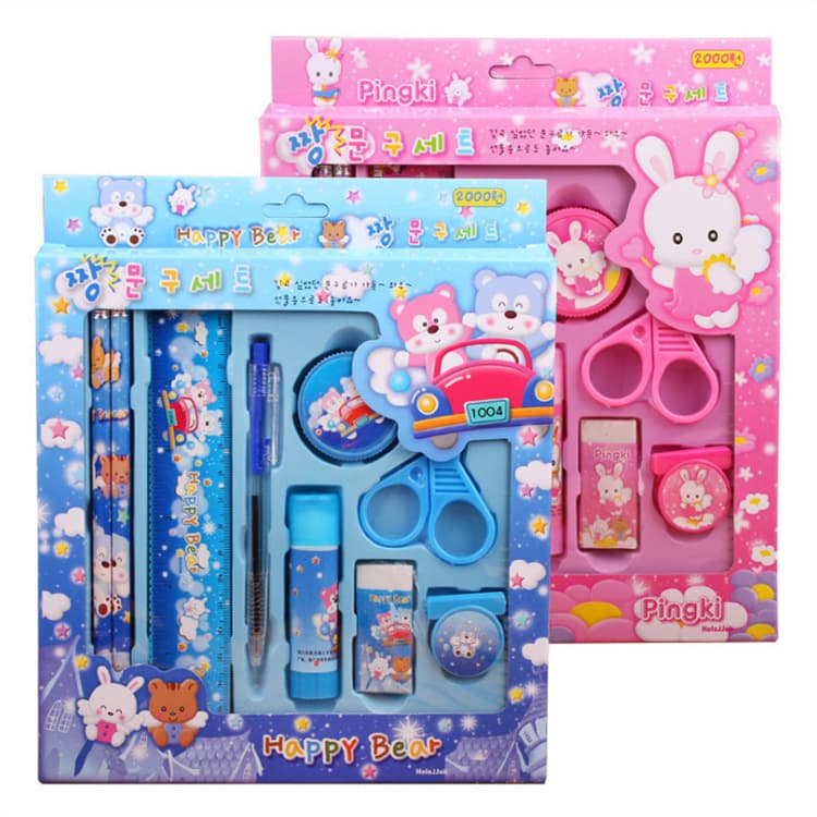 Korean Stationery Set Primary School Prizes Children’s Birthday Gifts 9 Piece Gift Set School Supplies Wholesale 2009