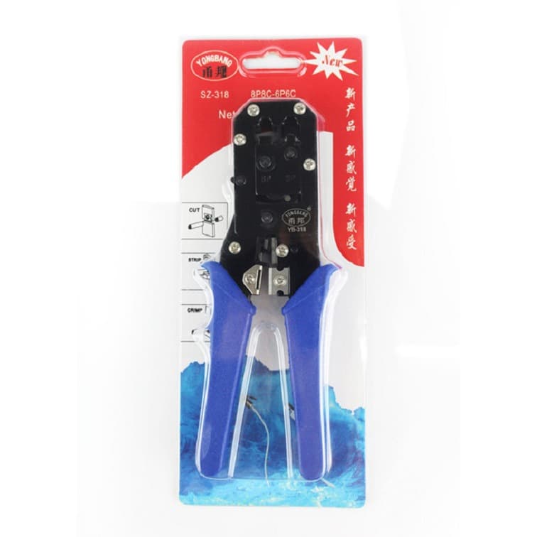 318 Dual-use Network 8P+6P Tool Crimping Pliers, Engineering Wiring Multi-function Network Cable Telephone Cable Crimper