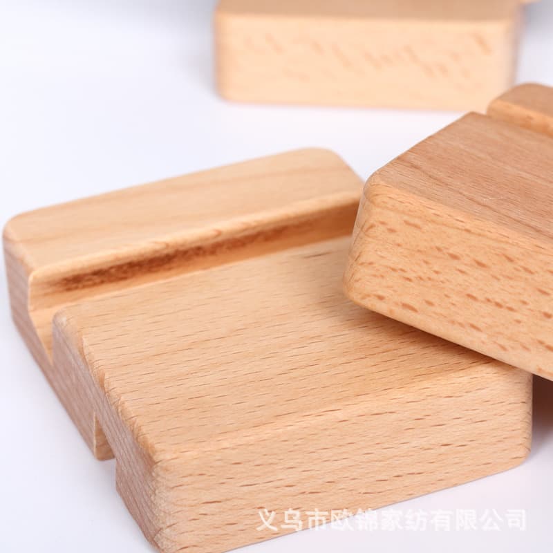 Double Slot Lazy Solid Wood Phone Stand Embroidery DIY Creative Beech Wood Embroidery Hoop Wooden Ornament Solid Wood Base