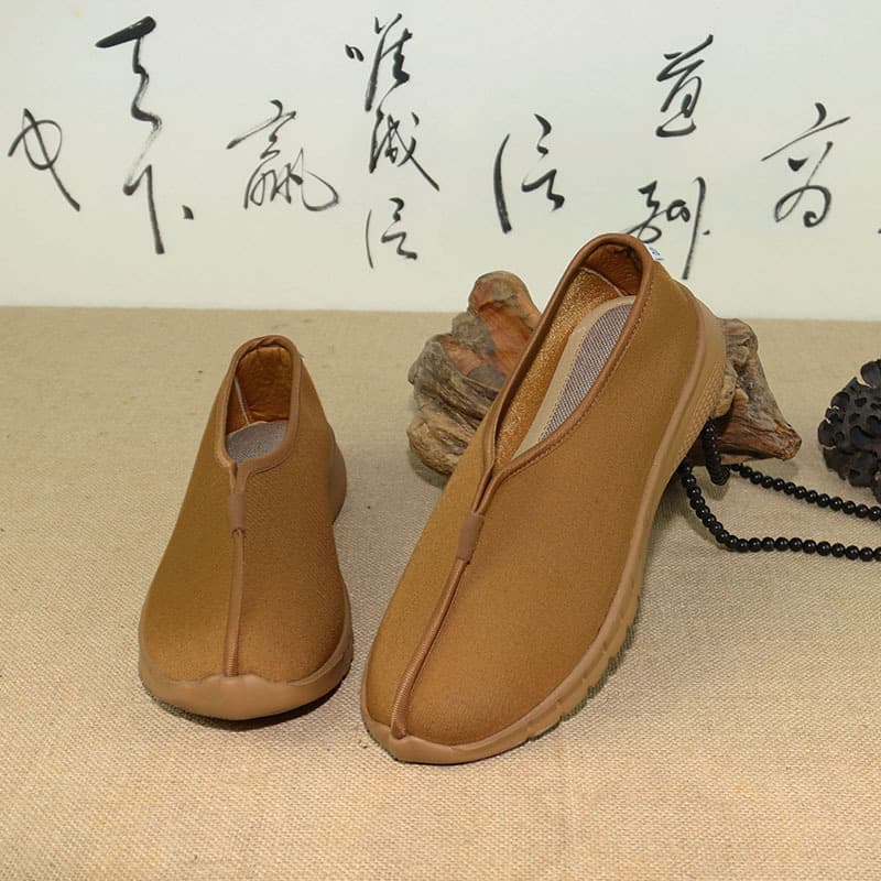 Wuyoushu Monk Shoes Casual Men's Monk Shoes Breathable Zen Chinese Cloth Shoes Layman Cloth Shoes Spring and Autumn