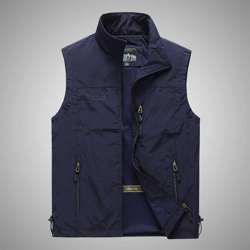 Spring/Autumn New Vest for Men, Outdoor Casual Mid-Age Youth Photography Fishing Sleeveless Jacket, Sports Vest
