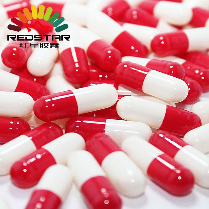 [Red Star Capsules] Gelatin #2 Red-White, All-White Empty Capsules, Powder-Filled Gastric-Soluble Empty Capsules, Printable