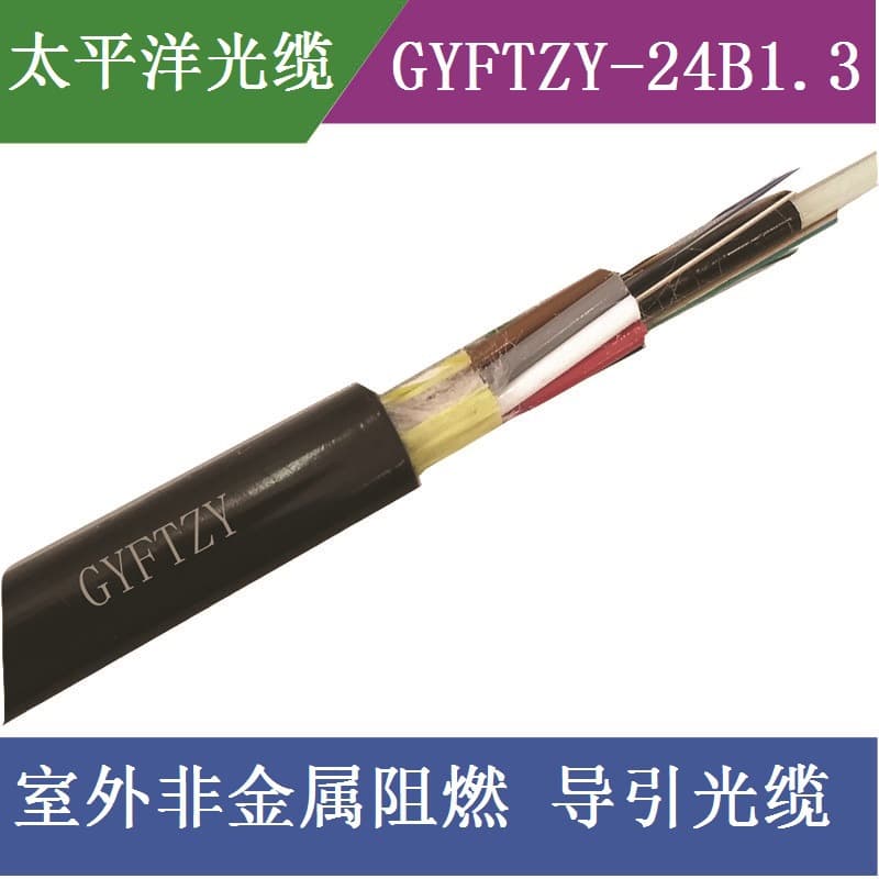 GYFTZY-24B1.3 24-Core Single-Mode Fiber Optic Cable, Non-Metallic Flame-Retardant Guide Fiber Bare Fiber
