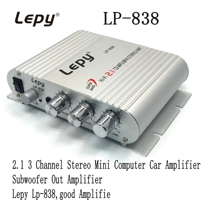 Lepy838 2.1 Channel Subwoofer Amplifier Super Low Bass Home Appliance High Power Stereo Sound System