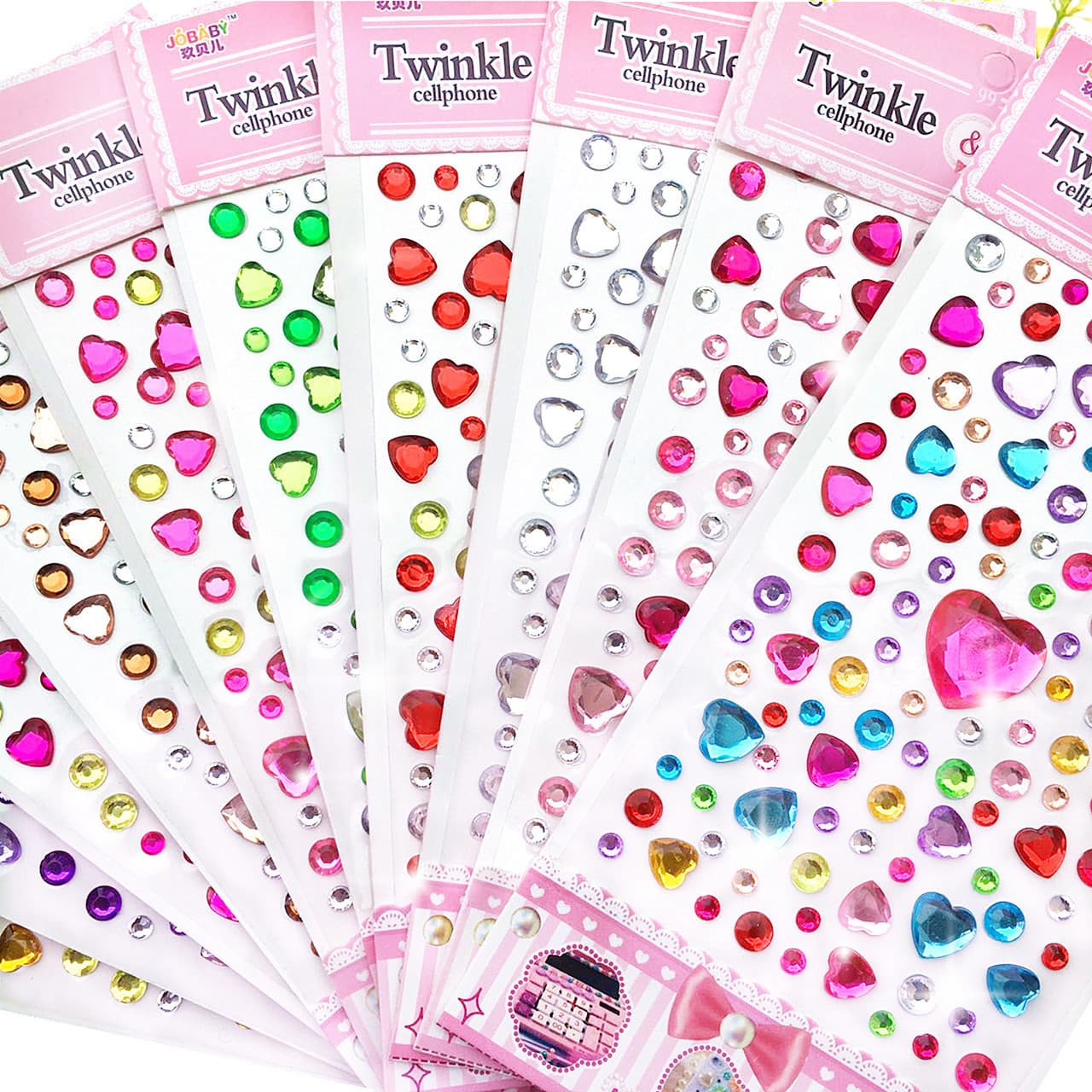 Customizable 3D crystal stickers, love plum blossoms, acrylic diamond stickers, gemstone car stickers with diamonds, hot sale at foreign trade stalls