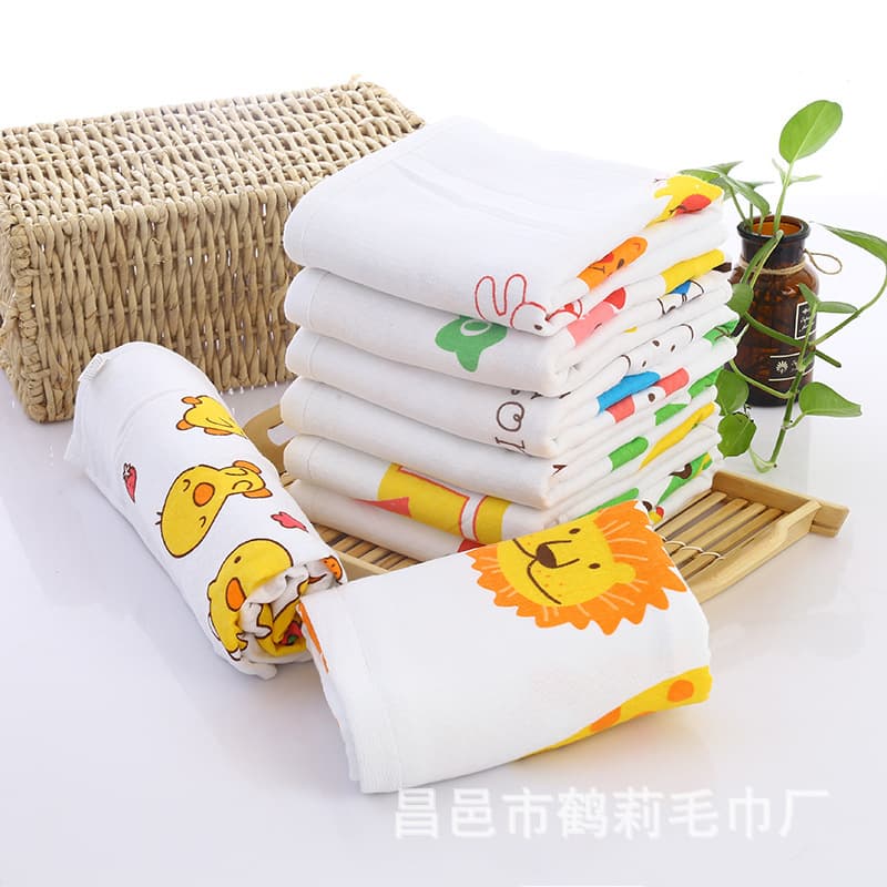 Double-Layer Honeycomb Gauze Bath Towel Wholesale 75x140cm, Cotton Infant Bath Towel with Cute Cartoon Design